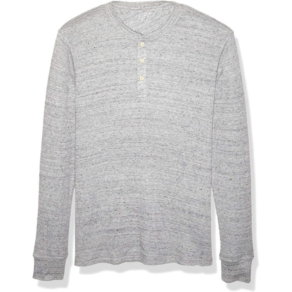 Henley Long Sleeve Shirts for Men, Regular-Fit Waffle